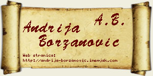 Andrija Borzanović vizit kartica